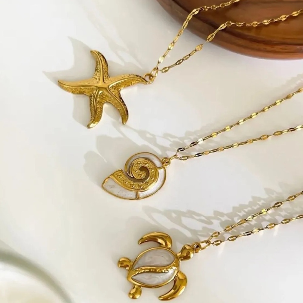 Gold Sea Life Pendant Necklaces